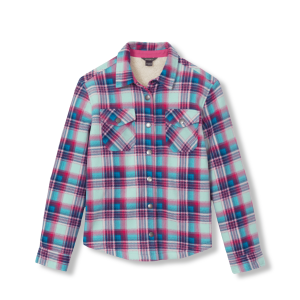 Girls Faux Shearling Shirt Jacket